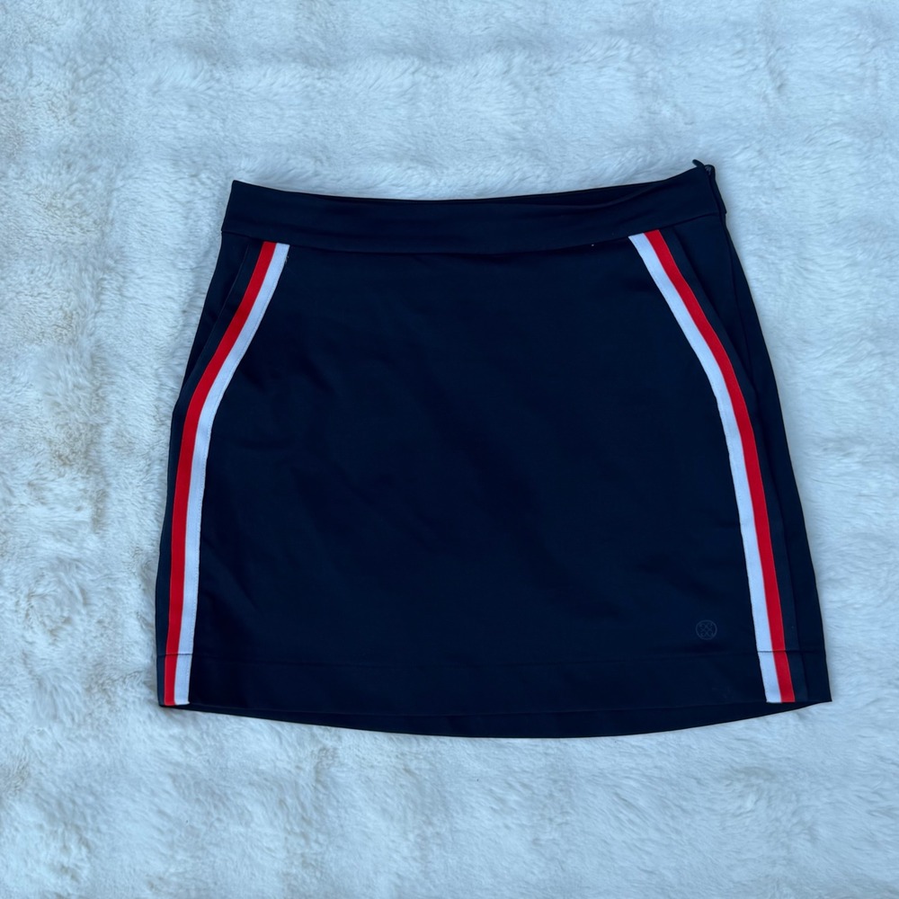 G/FORE Womens Navy Blue Red White Side Stripe Golf Skort Size 2 Skirt Mini